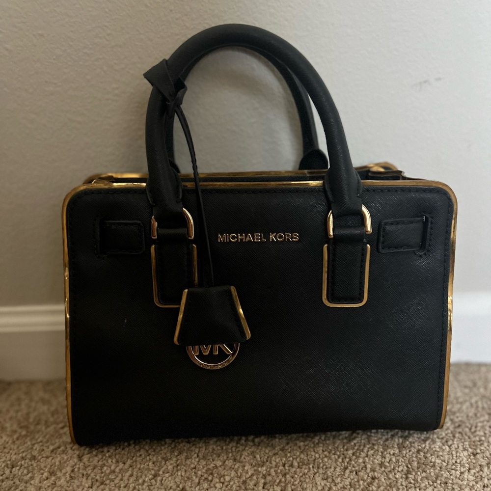Michael Kors black and gold handbag